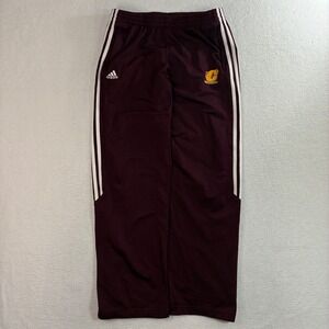 Y2K Adidas Central Michigan Track Pant Men M Baggy Maroon Player Issue Ankle Zip